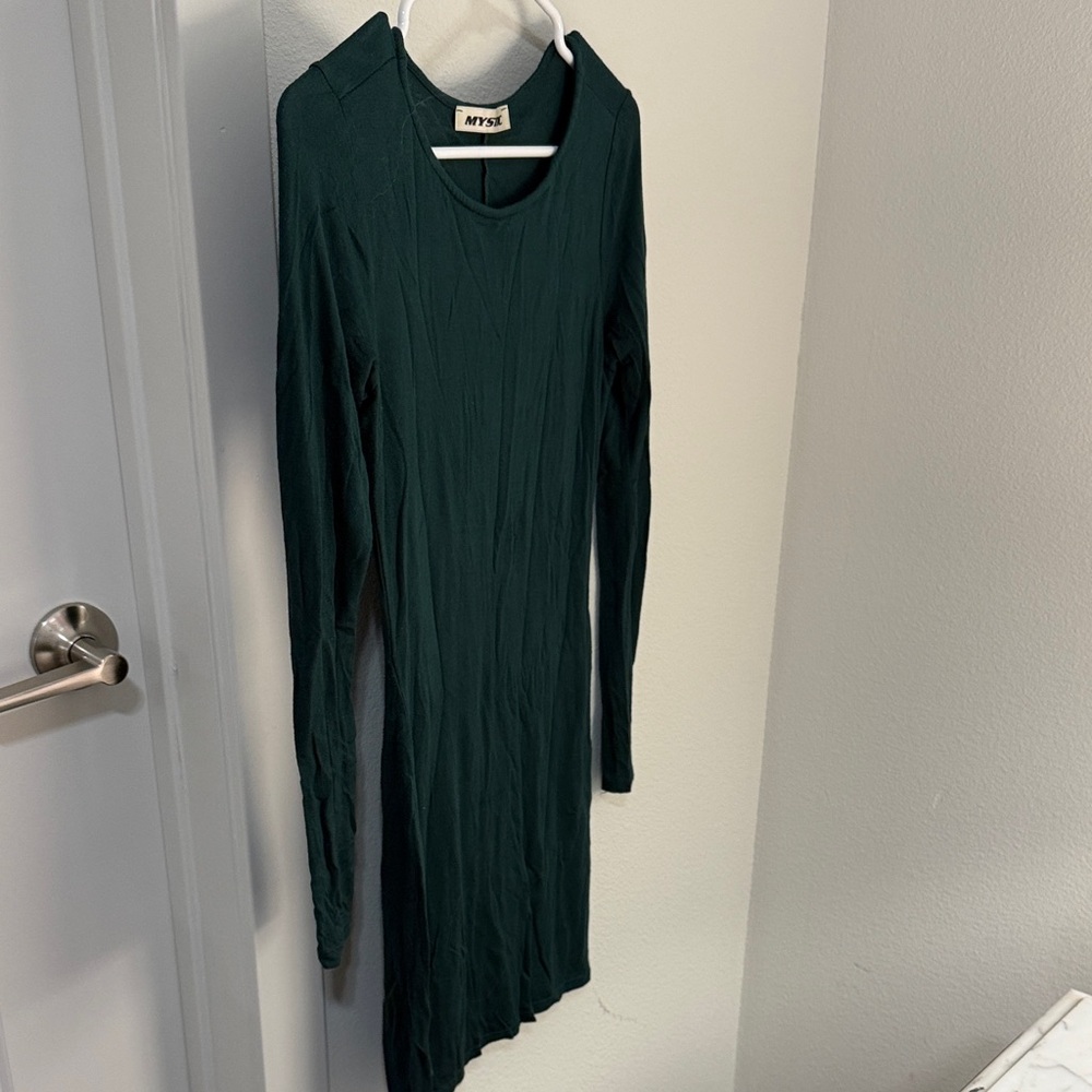 Mystic Deep Green Long Sleeve Dress